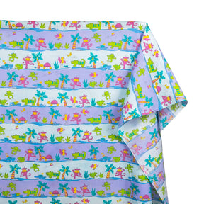 River Animal Broadcloth Fabric SV578075 Lilac & Light Blue 1