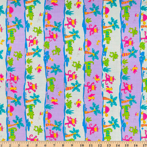 River Animal Broadcloth Fabric SV578075 Lilac & Light Blue 4