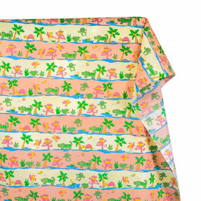 River Animal Broadcloth Fabric SV578076 Peach & Yellow 1