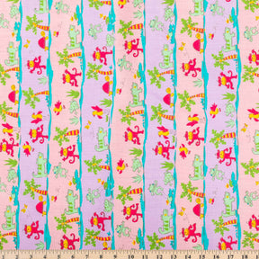 River Animal Broadcloth Fabric SV578077 Lavender & Pink 4