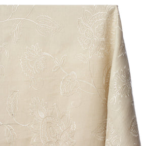 Kalanchoe Embroidered Linen Fabric SV578143 Natural / Beige 1