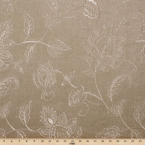 Kalanchoe Embroidered Linen Fabric SV578144 Taupe / Silver 3