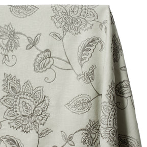 Kalanchoe Embroidered Linen Fabric SV578145 Sage / Steel 1
