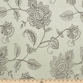 Kalanchoe Embroidered Linen Fabric SV578145 Sage / Steel 3