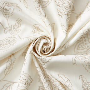 Kalanchoe Embroidered Linen Fabric SV578146 White / Silver 2