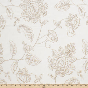 Kalanchoe Embroidered Linen Fabric SV578146 White / Silver 3