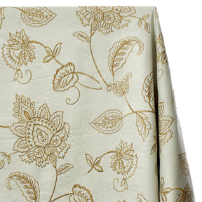 Kalanchoe Embroidered Linen Fabric SV578147 Sage / Bronze 1