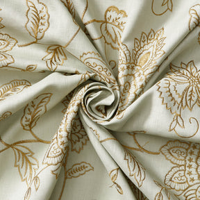 Kalanchoe Embroidered Linen Fabric SV578147 Sage / Bronze 2