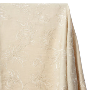 Rowan Embroidered Linen Fabric SV578148 Natural / Beige 1