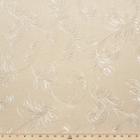 Rowan Embroidered Linen Fabric SV578148 Natural / Beige 3