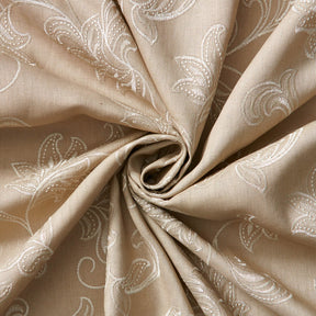 Rowan Embroidered Linen Fabric SV578149 Khaki / Beige 2