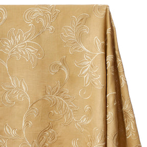 Rowan Embroidered Linen Fabric SV578154 Gold / Beige 1