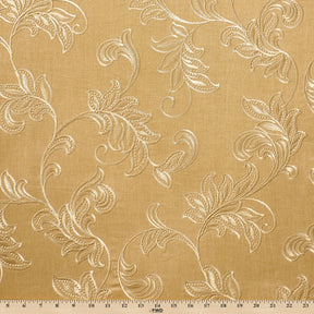 Rowan Embroidered Linen Fabric SV578154 Gold / Beige 3