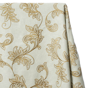Rowan Embroidered Linen Fabric SV578155 Sage / Bronze 1