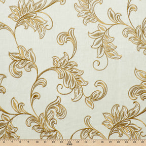 Rowan Embroidered Linen Fabric SV578155 Sage / Bronze 3
