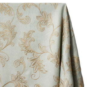 Rowan Embroidered Linen Fabric SV578158 Eucalyptus / Copper 1