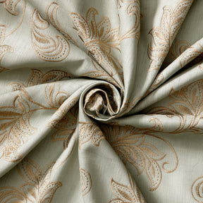Rowan Embroidered Linen Fabric SV578158 Eucalyptus / Copper 2