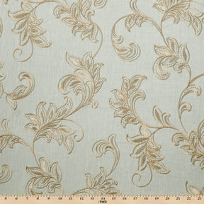 Rowan Embroidered Linen Fabric SV578158 Eucalyptus / Copper 3