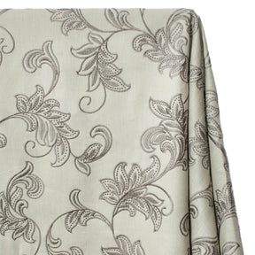 Rowan Embroidered Linen Fabric SV578159 Sage / Steel 1