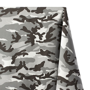 Woodland Camo Print Stretch Twill Fabric SV578165 Grey 1