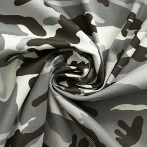 Woodland Camo Print Stretch Twill Fabric SV578165 Grey 3