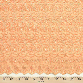 Petal Eyelet Embroidery Fabric SV576742 Peach 3