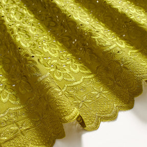 Eyelet Floral Embroidery Fabric SV578301 Olive 2