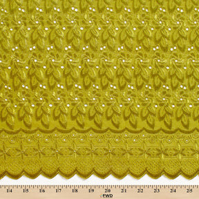 Eyelet Floral Embroidery Fabric SV578301 Olive 3