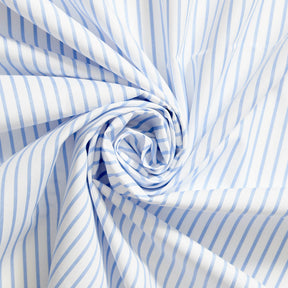 Suave 1 4 Pinstripe Shirting Poplin Fabric SV578358 Light Blue 2