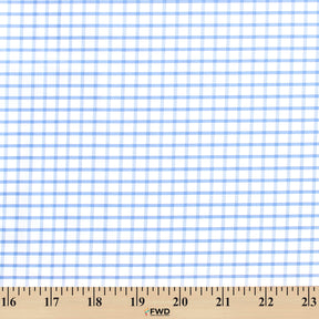 Suave 1 4 Gingham Check Shirting Poplin Fabric SV578359 Light Blue 3