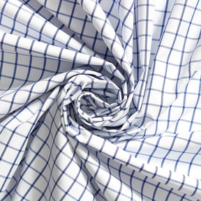 Suave 1 2 Gingham Check Shirting Poplin Fabric SV578362 Imperial Blue 2