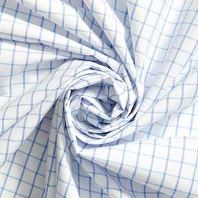 Suave 1 2 Gingham Check Shirting Poplin Fabric SV578363 Light Blue 2