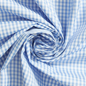 Suave 1 8 Gingham Check Shirting Poplin Fabric SV578378 Light Blue 2
