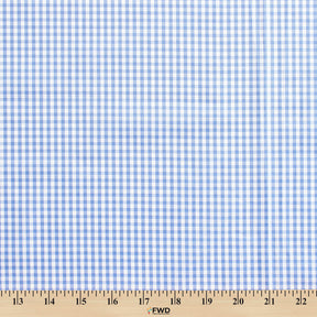 Suave 1 8 Gingham Check Shirting Poplin Fabric SV578378 Light Blue 3