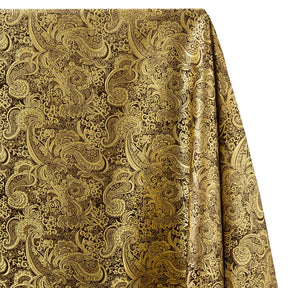 Gold Paisley Metallic Brocade Fabric SV578420 Black / Gold 1