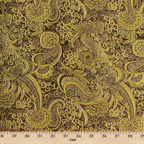 Gold Paisley Metallic Brocade Fabric SV578420 Black / Gold 4