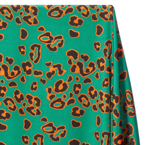 Clouded Leopard Crepe De Chine Print Fabric SV578435 Aquamarine 2
