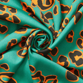 Clouded Leopard Crepe De Chine Print Fabric SV578435 Aquamarine 1