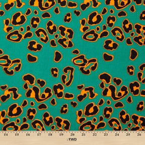 Clouded Leopard Crepe De Chine Print Fabric SV578435 Aquamarine 3