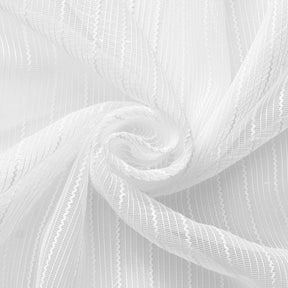 Bayzam Striped Sheer Mesh Dobby Fabric SV578502 White 2
