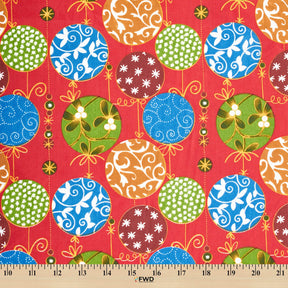 Ornament Print Broadcloth Fabric SV578912 Red 3