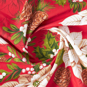 Poinsettia Print Broadcloth Fabric SV578915 Red 2