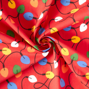 Holiday Light Print Broadcloth Fabric SV578922 Red 2