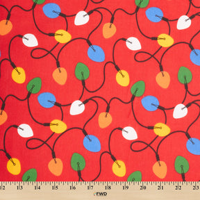 Holiday Light Print Broadcloth Fabric SV578922 Red 3