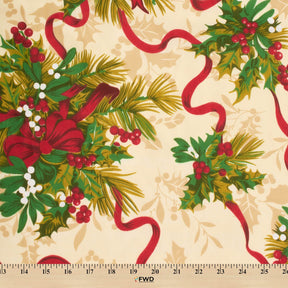 Mistletoe Print Broadcloth Fabric SV578923 Ivory 3