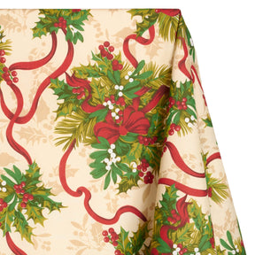Mistletoe Print Broadcloth Fabric SV578923 Ivory 1