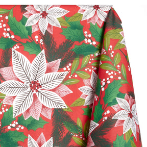 Holiday Floral Print Broadlcloth Fabric SV578928 Red 1