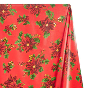 Holly Poinsettia Oilcloth Fabric SV578938 1