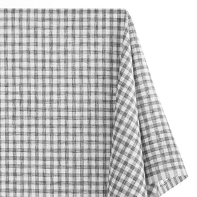 Gingham Check Linen Look Fabric SV579010 Black / White 1