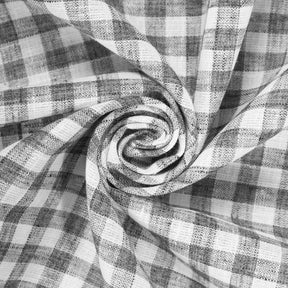 Gingham Check Linen Look Fabric SV579010 Black / White 2
